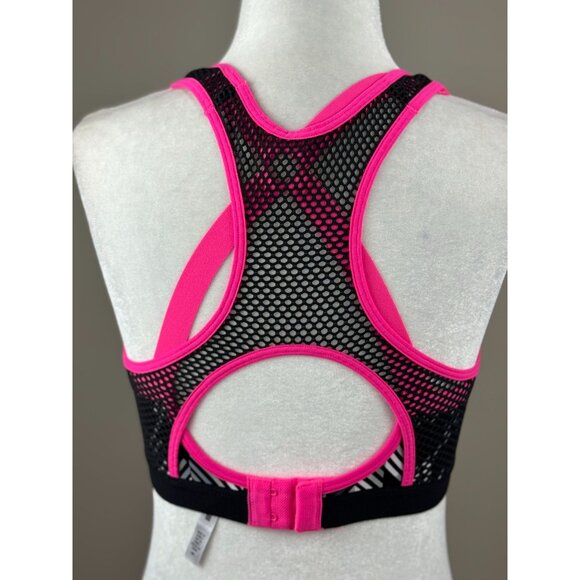 NEW Victorias Secret VSX Sport Racerback Sports Bra Pink Black High Impact 34D - Picture 6 of 13